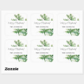 Grünwald mit künstlerischer Wasserfarbe Quadratischer Aufkleber (Blatt)