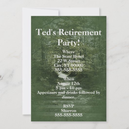 Grünwald mit Treppenweg Einladung (Vorderseite)