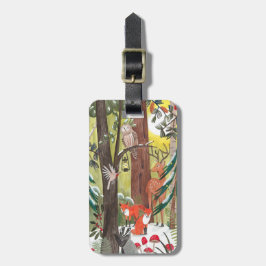 Grünwald mit Waldtieren Gepäckanhänger