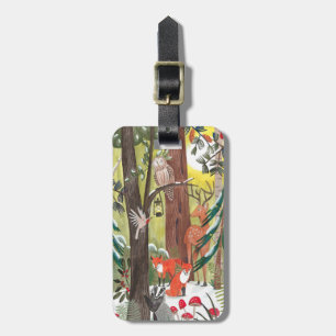 Grünwald mit Waldtieren Gepäckanhänger