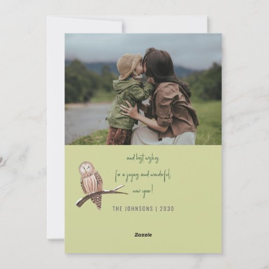 Grünwald mit Waldtieren Weihnachten Foto (Rückseite)