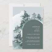Grünwald-Pinienbäume Hochzeit Einladung (Vorderseite)