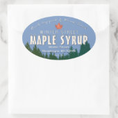 Grünwald Rotes Leaf Holz Ahornsirup Ovaler Aufkleber (Tasche)