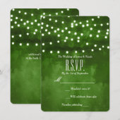 Grünwald Rustic String Lights Wedding RSVP Einladung (Vorne/Hinten)