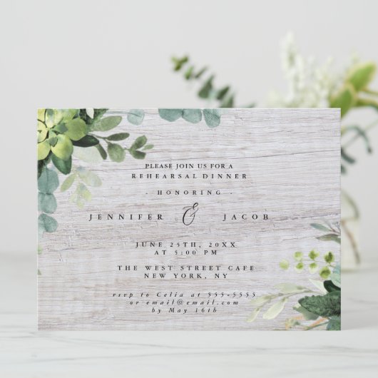 Grünwald Rustikale Probe Abendessen Einladung (Stehend Vorderseite)