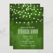 Grünwald Rustikale Saitenlichter Probe Abendessen Einladung (Vorne/Hinten)