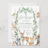 Grünwald Tier Baby Dusche Einladung (Vorderseite)