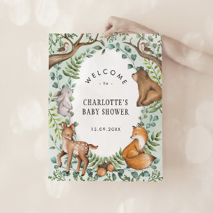 Grünwald Tiere Baby Dusche Willkommen Poster