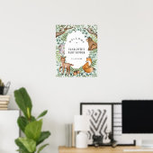 Grünwald Tiere Baby Dusche Willkommen Poster (Heimbüro)