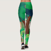 Grünwald und niedliche Tiere Leggings (Rückseite)