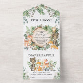 Grünwald Waldtiere Kinderdusche All In One Einladung (Innen Boden)