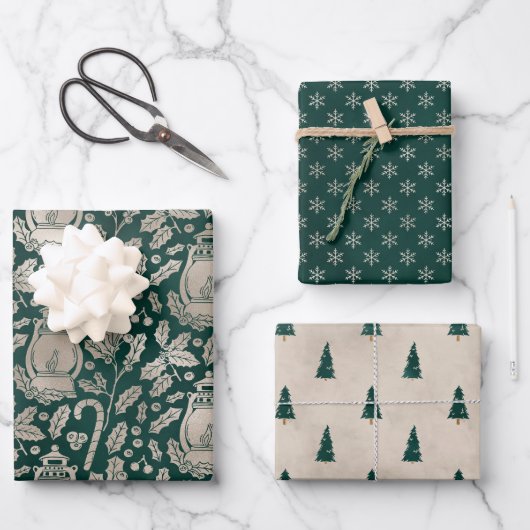 Grünwald Weihnachtswrapping Paper Sheets Geschenkpapier Set (Vorderseite)