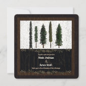 Grünwaldbäume Rustikale Woodsy-Hochzeit Einladung (Vorderseite)
