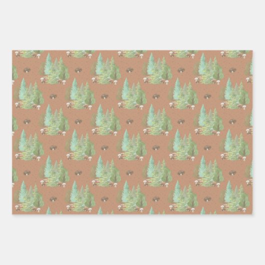 Grünwaldbäume - Umschlagpapier Geschenkpapier Set (Vorderseite 2)