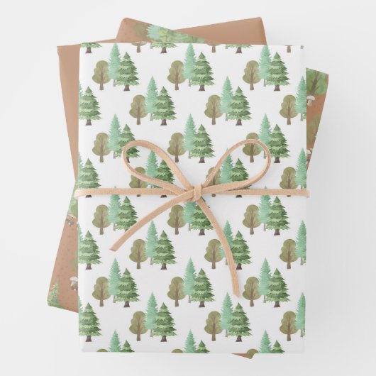 Grünwaldbäume - Umschlagpapier Geschenkpapier Set (Beispiel)