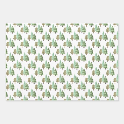Grünwaldbäume - Umschlagpapier Geschenkpapier Set (Vorderseite)