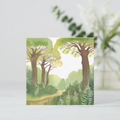 Grünwälder | Natur Schöne Wasserfarbe Karte (Stehend Vorderseite)