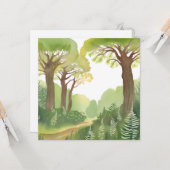 Grünwälder | Natur Schöne Wasserfarbe Karte (Vorderseite/Rückseite Beispiel)