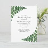 Grünwaldfarn. Junggeselinnen-Abschied Einladung (Stehend Vorderseite)