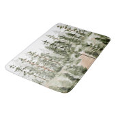 Grünwaldlandschaft mit Aquarellfarbe Badematte (Schrägansicht)