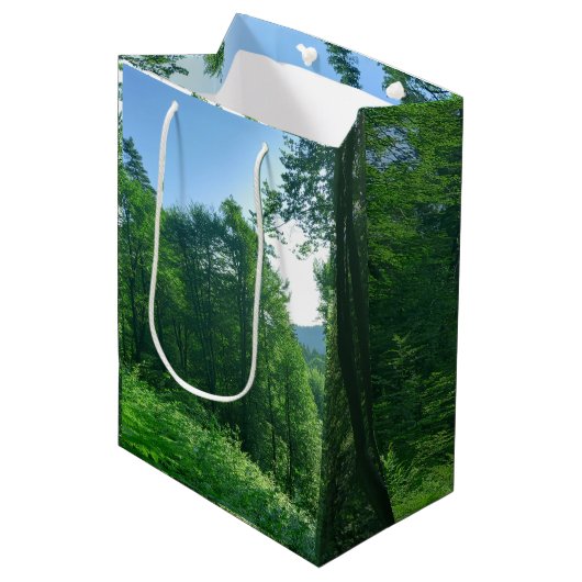 Grünwaldlandschaftsfotografie Mittlere Geschenktüte (Vorderseite Schrägansicht)