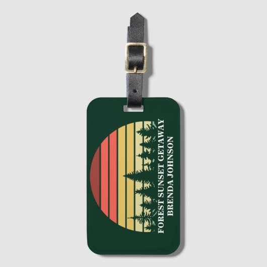 Grünwaldsonnenlandschaft individuell anpassbar gepäckanhänger (Vorderseite Vertikal)