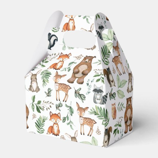 Grünwaldtiere Bären Deer Fox Geburtstag Geschenkschachtel (Rückseite)