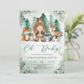 Grünwaldtiere Goldbaby Einladung (Stehend Vorderseite)