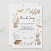 Grünwaldtiere Kinderdusche Danke Karte (Vorderseite)