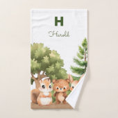 Grünwaldtiere Mit Monogramm Waldland Badhandtuch Set (Handtuch)