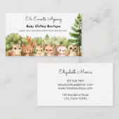 Grünwaldtiere Niedliche Kinderkleidung Boutique Visitenkarte (Vorne/Hinten)