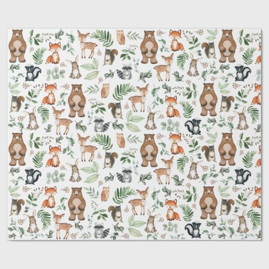 Grünwaldtiere Tiere Birthday Wild One Geschenkpapier (Flach)