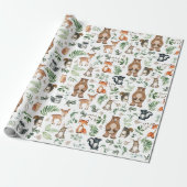 Grünwaldtiere Tiere Birthday Wild One Geschenkpapier (Ungerollt)