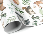 Grünwaldtiere Tiere Birthday Wild One Geschenkpapier (Rolleneckpunkt)