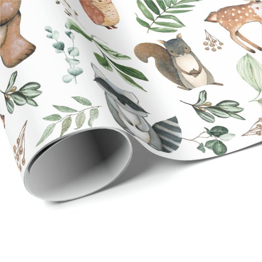 Grünwaldtiere Tiere Birthday Wild One Geschenkpapier (Rolleneckpunkt)