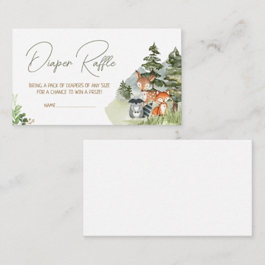 Grünwaldtiere Windelwindeln Begleitkarte (Vorne/Hinten)