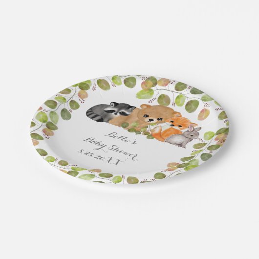 Grünwaldwald Tierpapiere Teller (Schrägansicht)