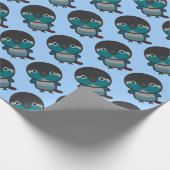 Grünwangen-Sittich / Türkis Geschenkpapier (Ecke)