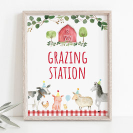 Grünweidestation Birthday Food Sign Poster