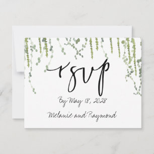 Grünweine Hochzeit RSVP 2 Mail Back Card