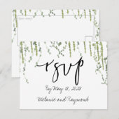 Grünweine Hochzeit RSVP 2 Mail Back Card Karte (Vorne/Hinten)