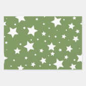 GRÜNWEISSE FERIENWOHNUNGEN SNOWFLAKES STARS STREIF GESCHENKPAPIER SET (Vorderseite 2)