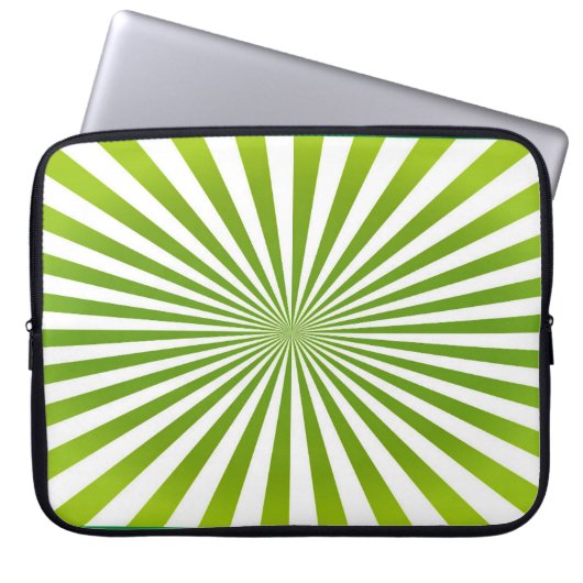 Grünweißes Design Laptopschutzhülle (Vorderseite)