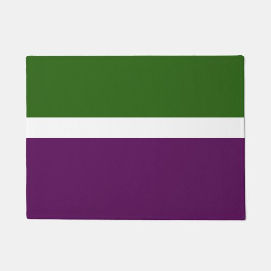 Grünweißes Lila Schlichtes Farbblockdesign Fußmatte (Vorderseite)