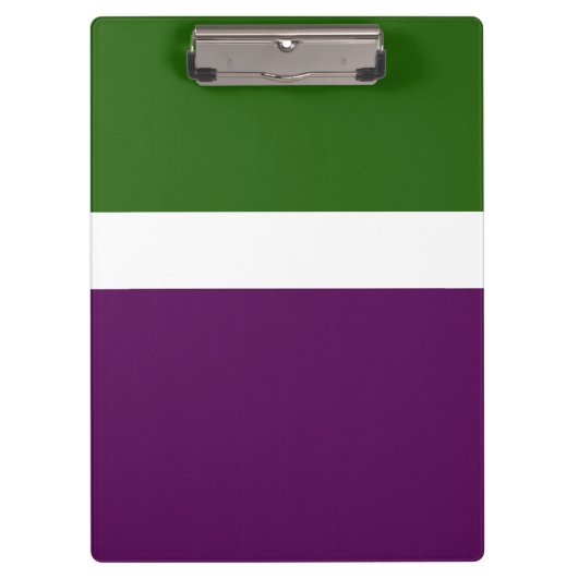 Grünweißes Lila Schlichtes Farbblockdesign Klemmbrett (Vorderseite)