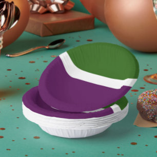 Grünweißes Lila Schlichtes Farbblockdesign Pappteller