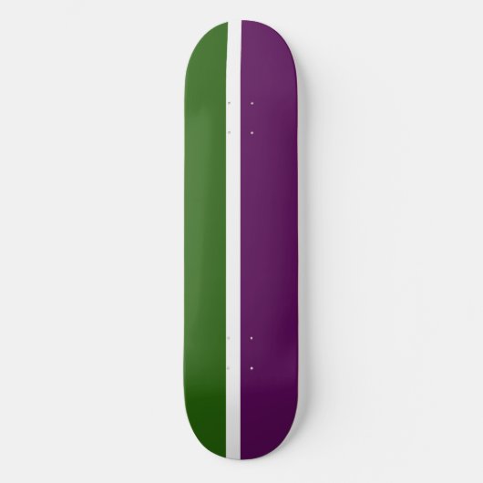 Grünweißes Lila Schlichtes Farbblockdesign Skateboard (Vorderseite)