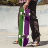 Grünweißes Lila Schlichtes Farbblockdesign Skateboard
