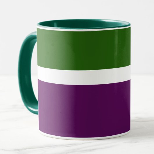 Grünweißes Lila Schlichtes Farbblockdesign Tasse