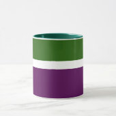 Grünweißes Lila Schlichtes Farbblockdesign Tasse (Zentrum)